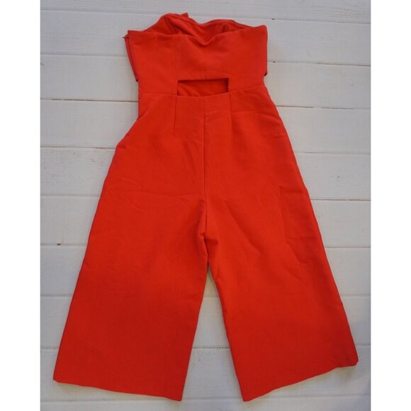 Parvenue Red Strapless Bow Jumpsuit - Size M - Picture 7 of 12